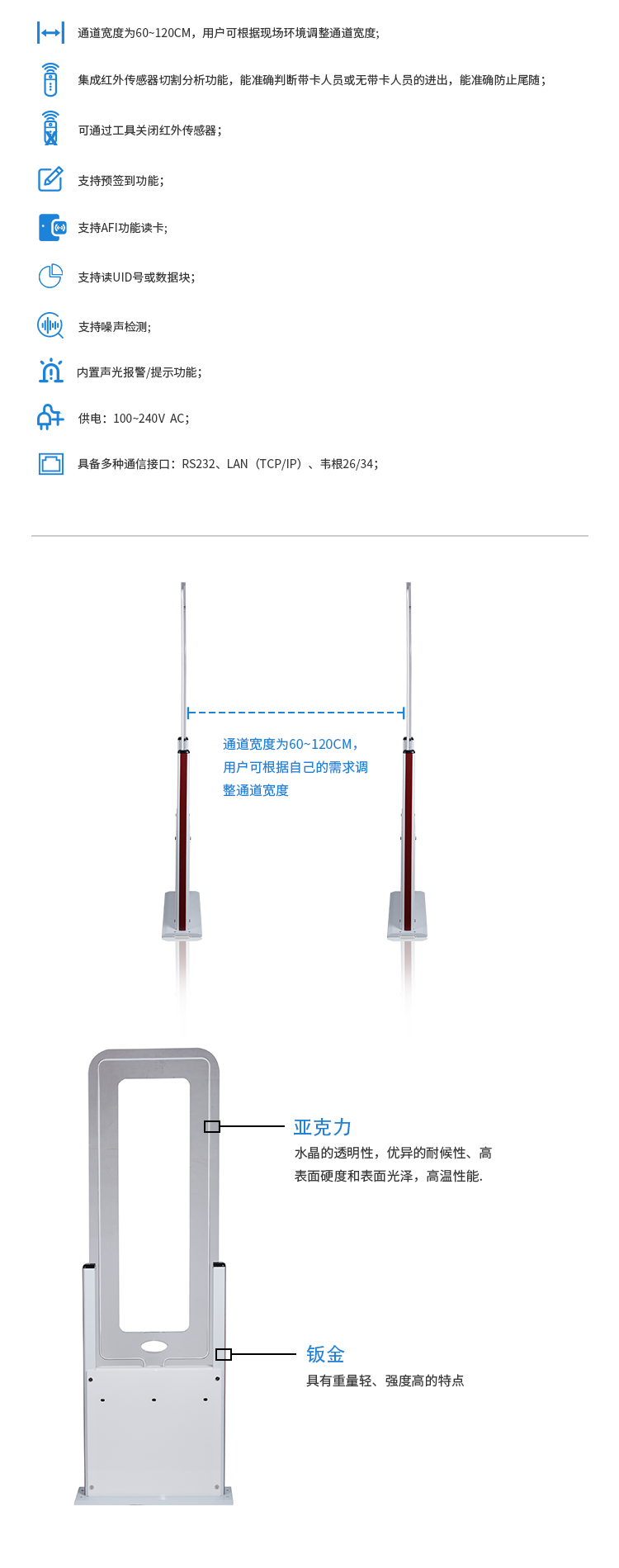 RFID智能通道機(jī),會(huì)議簽到機(jī),人員考勤機(jī),智能通道，門禁機(jī)